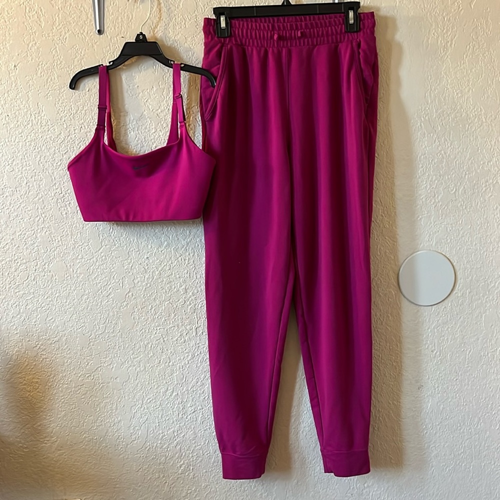 Pink Nike yoga set
